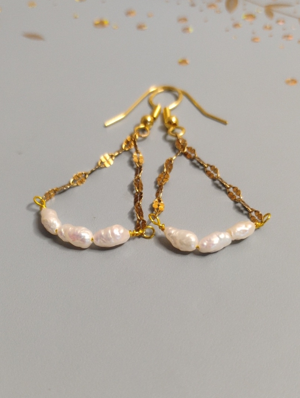 Gold Over Sterling Silver Japanese Pearl Earrings